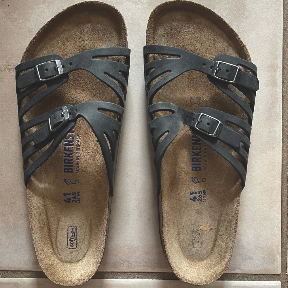 BIREKENSTOCK - Granada Soft Footbed (Oil leather) (color-black) size 41